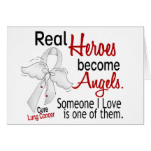 Heroes Become Angels Lung Cancer Greeting Card