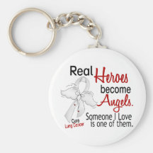 Heroes Become Angels Lung Cancer Key Chains