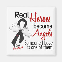 Heroes Become Angels Melanoma Refrigerator Magnet