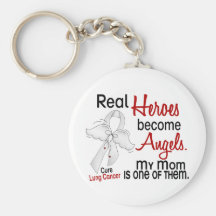 Heroes Become Angels Mom Lung Cancer Key Chains