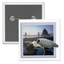 Heron Beach Pinback Buttons