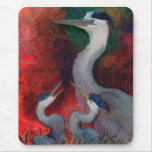 Heron Family Mouse Pads