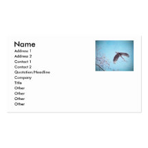 Heron Flying with Branch for Nest Business Card Template