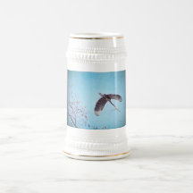Heron Flying with Branch for Nest Mug