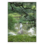 Heron, Heian Jingu Temple Garden, Kyoto Japan Greeting Cards