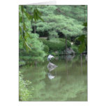 Heron, Heian Jingu Temple Garden, Kyoto Japan Card