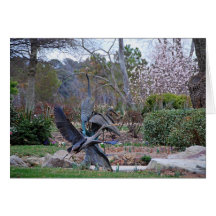 Heron Visits Statues Card