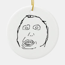 Herp Derp Idiot Rage Face Meme Christmas Tree Ornaments