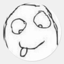 Herp Derp Rage Comic Round Stickers