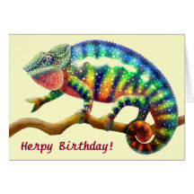 Herps Happy Birthday Chameleon Card