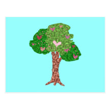 Herz Baum heart tree Postkarten