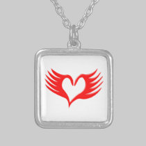 Herz Flügel heart wings necklaces