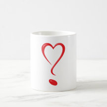 Herz Frage Herzensfrage heart question mark Haferl