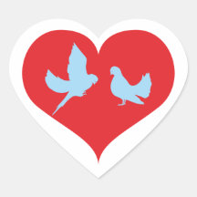 Herz Tauben heart doves Herzaufkleber