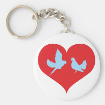 Herz Tauben heart doves Schlüsselanhänger