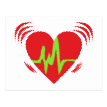 Herzschlag heart beat postkarte