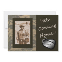 He's Coming Home! Welcome Home Party Custom Announcement