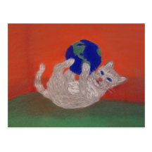 He's Got the Whole World in his Paws Post Card