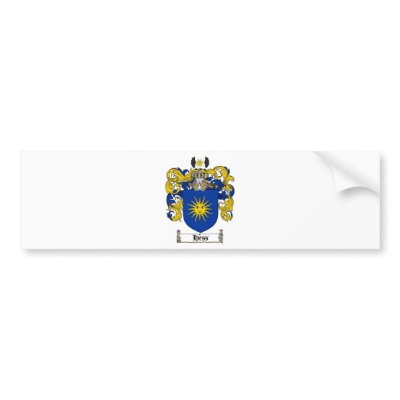 HESS FAMILY CREST -  HESS COAT OF ARMS BUMPER STICKER by heraldics
