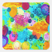 HEURE POUR PÉTILLANT - résumé audacieux lumineux c Stickers Carrés