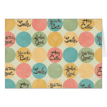 Hey Cutie Circle Pattern Greeting Cards