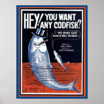 Hey, You Want Any Codfish? Songbook Cover Print