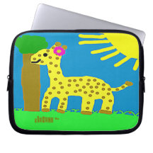 HI54ECO Safari Friends Giselle Giraffe Girl Laptop Computer Sleeve