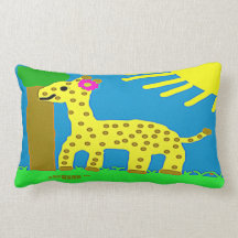 HI54ECO Safari Friends Giselle Giraffe Girl Throw Pillow