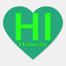 HI Hawaii plain green Stickers
