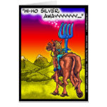 Hi Ho Silver? Fun Lone Ranger Parody Cartoon Gifts Greeting Card