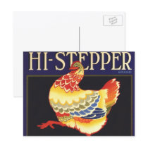 Hi Stepper Chicken Vintage Fruit Crate Label Art Post Card