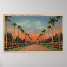 Hialeah, Florida - Miami Jockey Club Driveway Poster