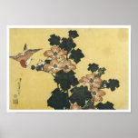 Hibiscus and Sparrow, Hokusai, 1833-34 Posters