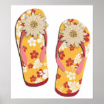 Hibiscus Beaded Flip Flops Poster