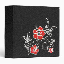 Hibiscus Decor Vinyl Binders