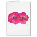 Hibiscus Eyes - Pink Greeting Cards