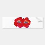 Hibiscus Face  - Red Bumper Stickers