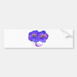 Hibiscus Face with Smile - Blue Bumper Sticker