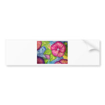 Hibiscus Fantasy Watercolor Bumper Sticker