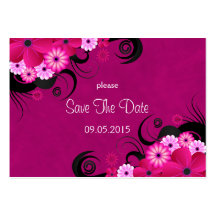 Hibiscus Floral Fuchsia Wedding Save The Date Card Business Cards