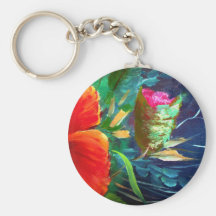 Hibiscus Flower Art Key Chains