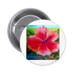 Hibiscus Flower Art Pinback Button