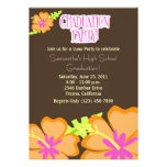 Hibiscus Flower Graduation Party Invitation Mocha invitations
