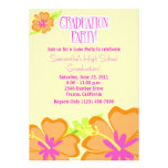 Hibiscus Flower Graduation Party Invitation Yellow invitations