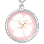 Hibiscus flower with monogram custom jewelry