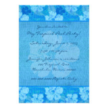Hibiscus Flowers Blue Batik Fabric Announcements