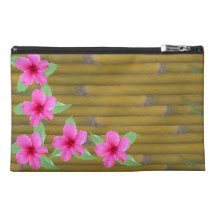 Hibiscus on Bamboo Travel Accessory Bags