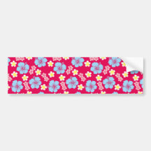 Hibiscus Pattern Bumper Sticker