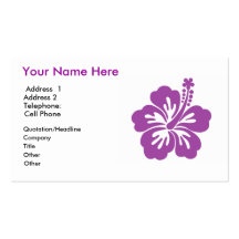 hibiscus purple flower business cards
