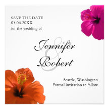 Hibiscus Save the Date Invitation